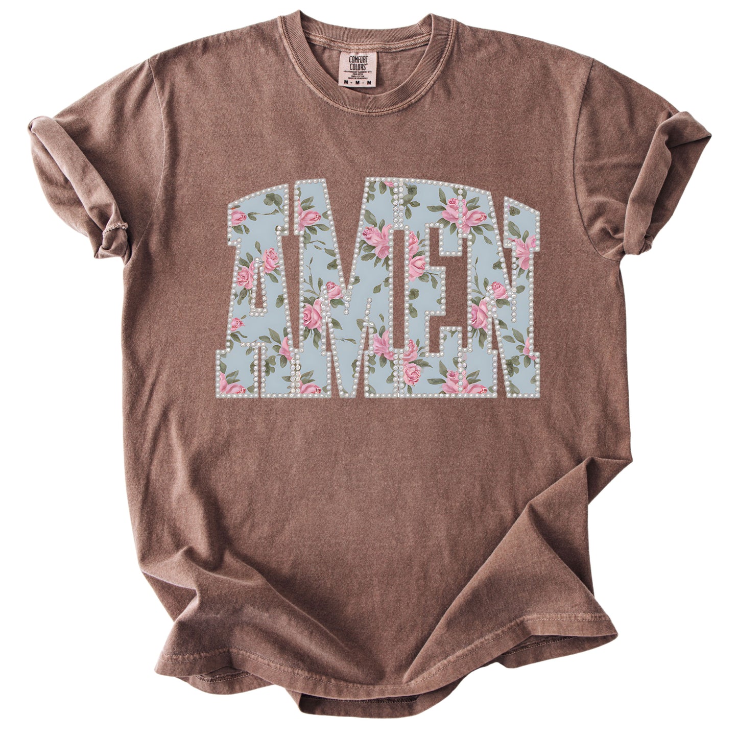 Amen Pearls Easter Floral Comfort Colors T Shirt