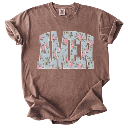 Amen Pearls Easter Floral Comfort Colors T Shirt