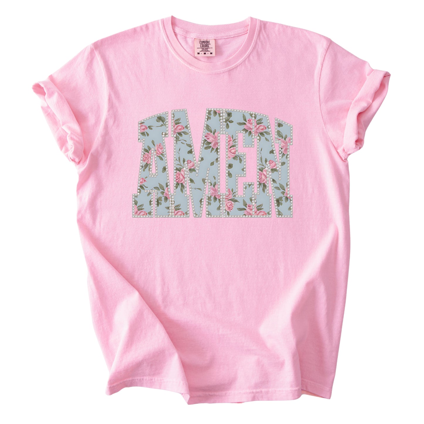 Amen Pearls Easter Floral Comfort Colors T Shirt