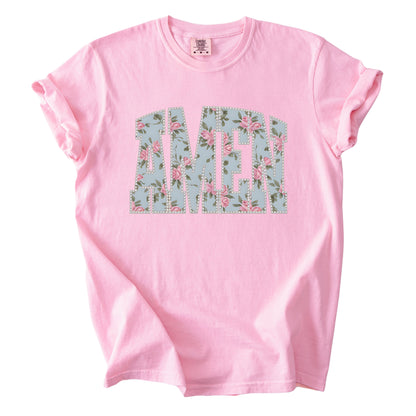 Amen Pearls Easter Floral Comfort Colors T Shirt