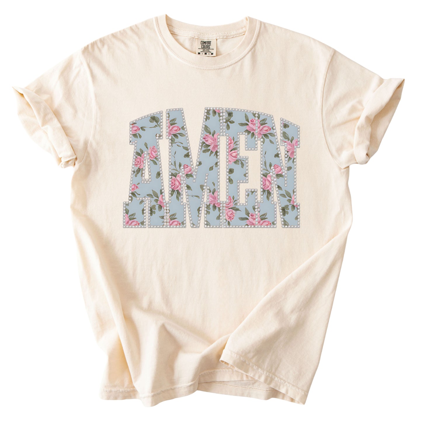 Amen Pearls Easter Floral Comfort Colors T Shirt