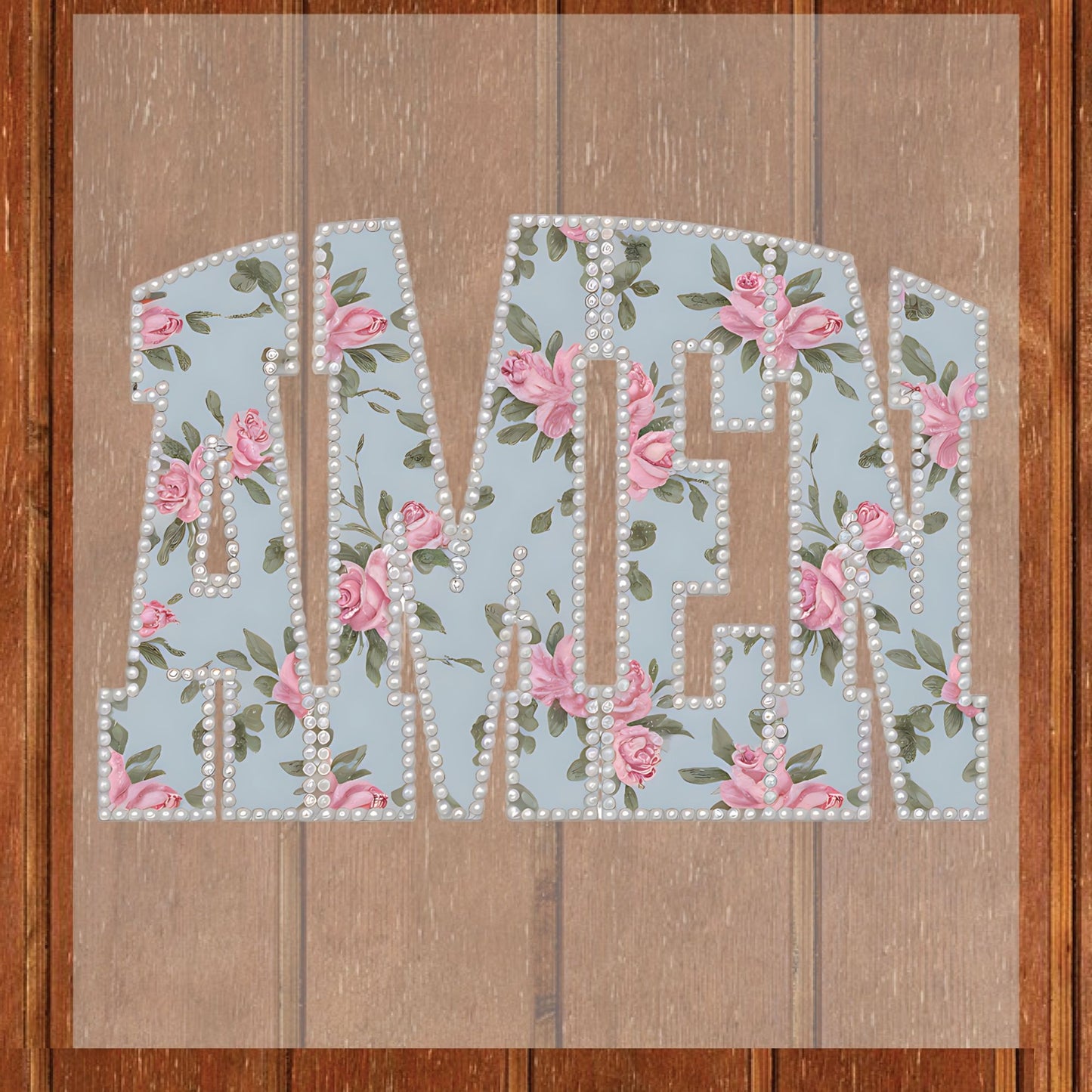 Amen Pearls Easter Floral DTF Transfer Ready to Press Wildflower Heat Transfer for Shirts Bible Verse UV Sticker Prints