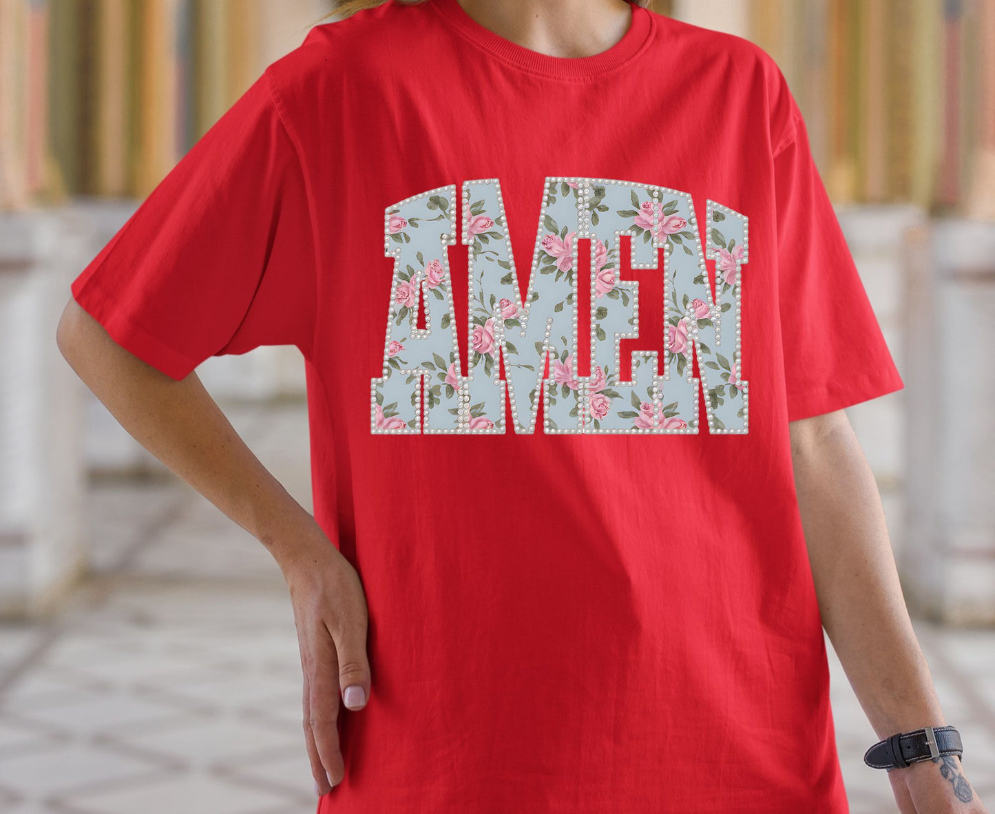 Amen T Shirt Christian Floral Tee Shabby Chic Rose Faith Shirt Adult Youth Toddler Baby Religious Gift Aesthetic Christian Women Shirt