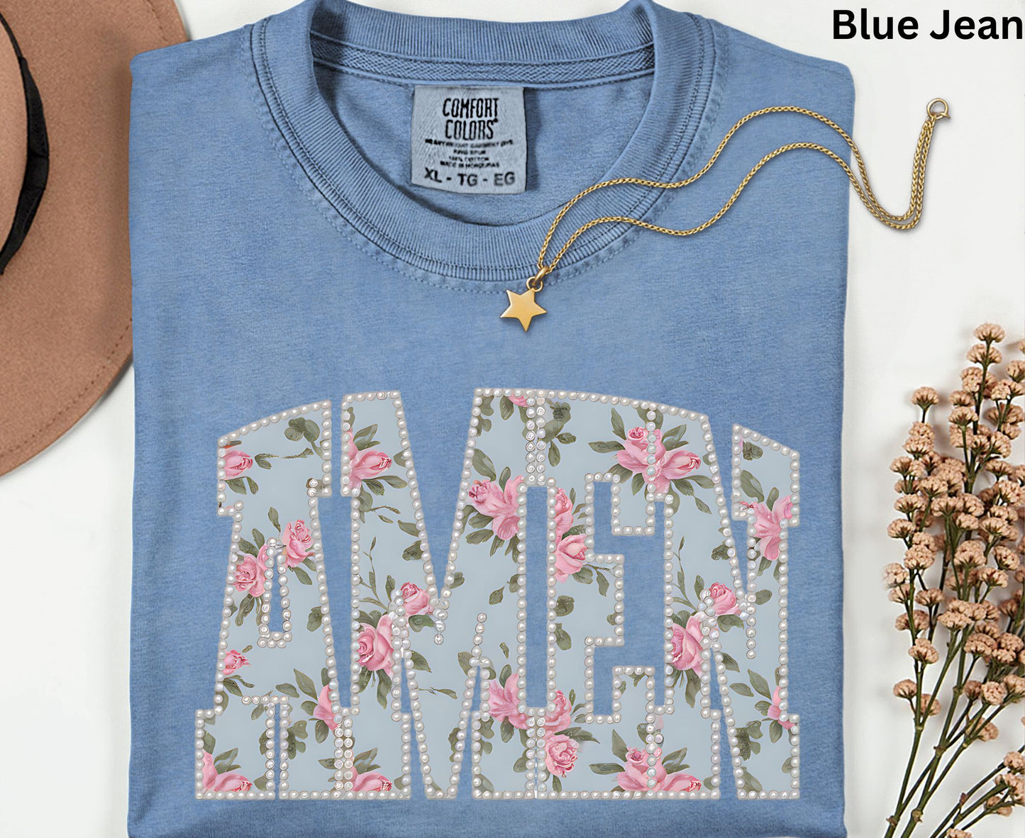 Amen T Shirt Christian Floral Tee Shabby Chic Rose Faith Shirt Adult Youth Toddler Baby Religious Gift Aesthetic Christian Women Shirt