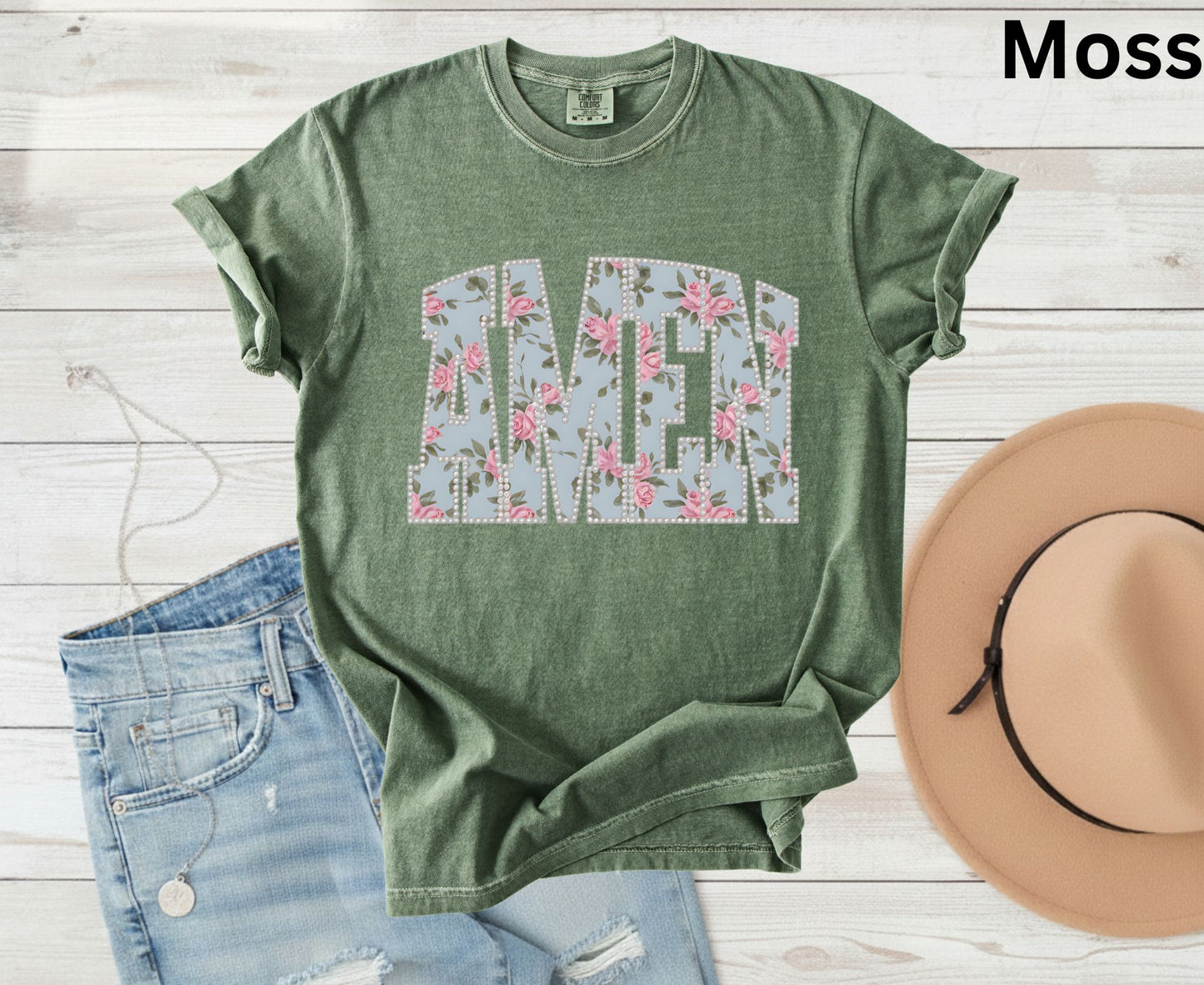 Amen T Shirt Christian Floral Tee Shabby Chic Rose Faith Shirt Adult Youth Toddler Baby Religious Gift Aesthetic Christian Women Shirt