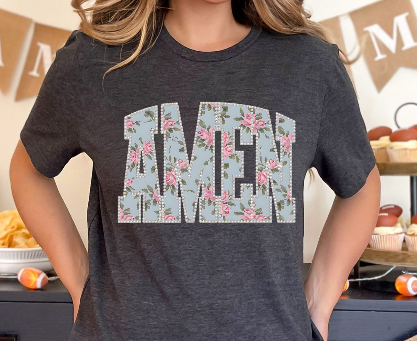 Amen T Shirt Christian Floral Tee Shabby Chic Rose Faith Shirt Adult Youth Toddler Baby Religious Gift Aesthetic Christian Women Shirt