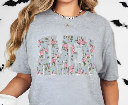 Amen T Shirt Christian Floral Tee Shabby Chic Rose Faith Shirt Adult Youth Toddler Baby Religious Gift Aesthetic Christian Women Shirt