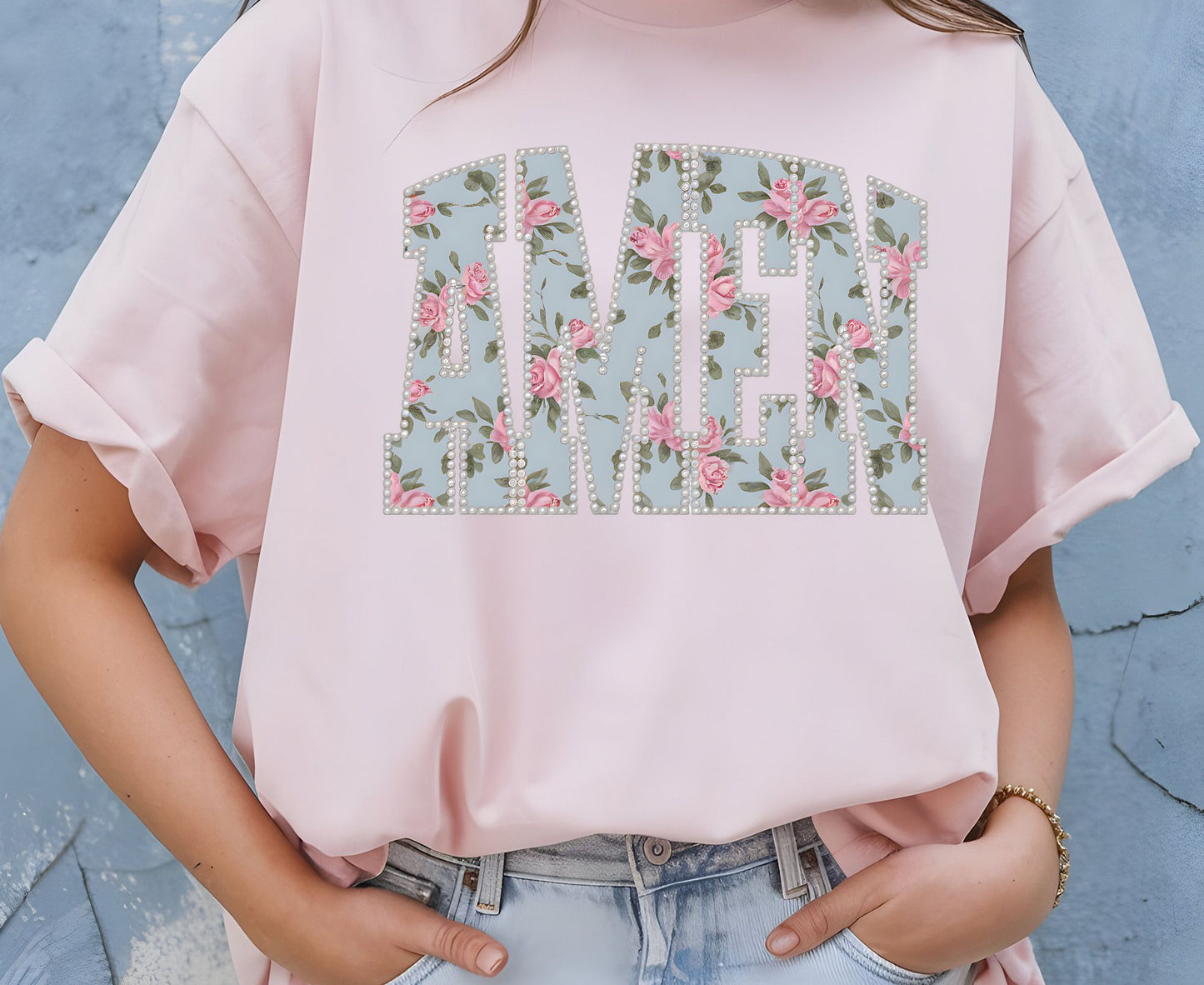Amen T Shirt Christian Floral Tee Shabby Chic Rose Faith Shirt Adult Youth Toddler Baby Religious Gift Aesthetic Christian Women Shirt