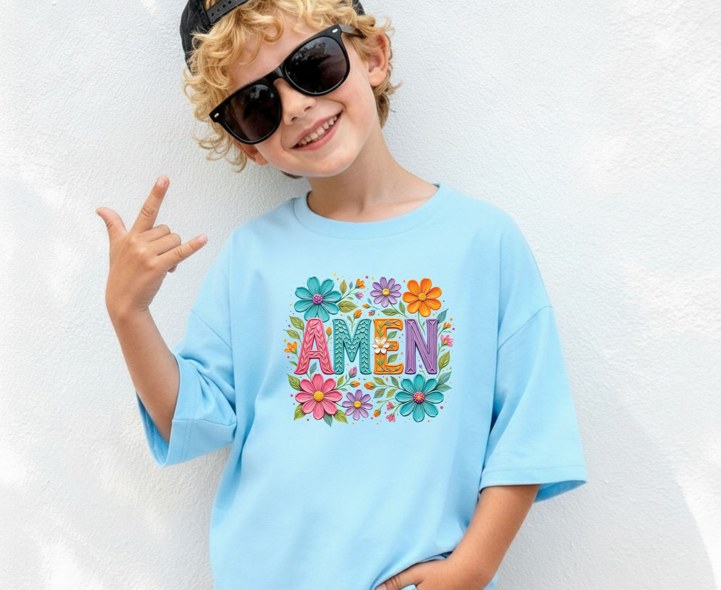Amen T Shirt Christian Wildflower Tee Religious Floral Shirt Colorful Faith Gift For Her Adult Youth Toddler Baby Spiritual Church Outfit
