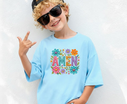 Amen T Shirt Christian Wildflower Tee Religious Floral Shirt Colorful Faith Gift For Her Adult Youth Toddler Baby Spiritual Church Outfit