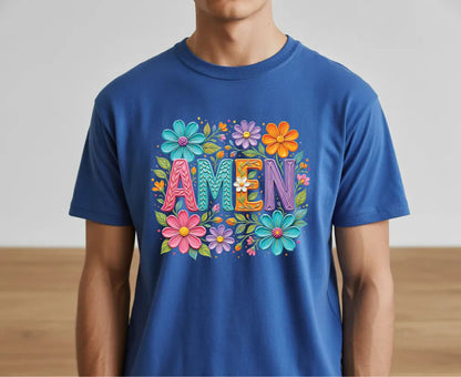 Amen T Shirt Christian Wildflower Tee Religious Floral Shirt Colorful Faith Gift For Her Adult Youth Toddler Baby Spiritual Church Outfit