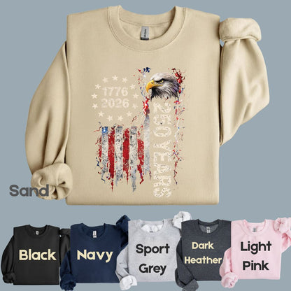 America 250 Years Comfort Colors T Shirts 1776 2026 Tee Semiquincentennial Patriotic Eagle Distressed American Flag Fourth of July Gifts
