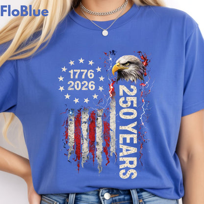 America 250 Years Comfort Colors T Shirts 1776 2026 Tee Semiquincentennial Patriotic Eagle Distressed American Flag Fourth of July Gifts
