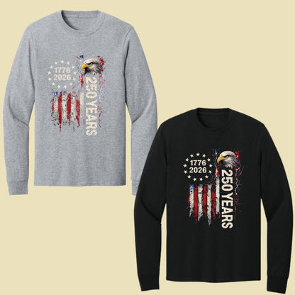 America 250 Years Comfort Colors T Shirts 1776 2026 Tee Semiquincentennial Patriotic Eagle Distressed American Flag Fourth of July Gifts