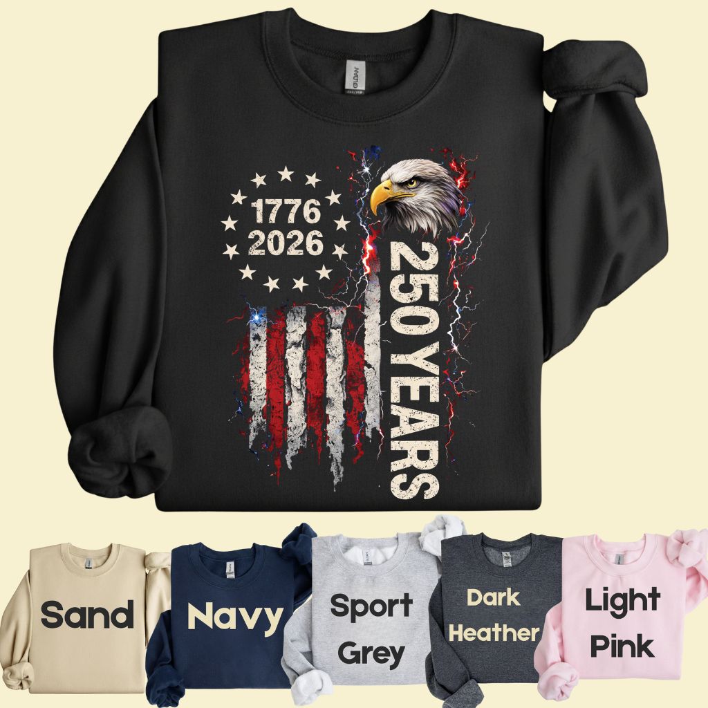 America 250 Years Comfort Colors T Shirts 1776 2026 Tee Semiquincentennial Patriotic Eagle Distressed American Flag Fourth of July Gifts