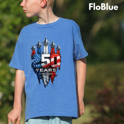America 250 Years Comfort Colors T Shirts Jet Fighter Patriotic Tee Semiquincentennial 1776 2026 Shirt 4th of July Fourth of July Gifts