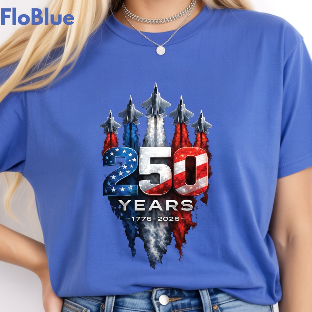 America 250 Years Comfort Colors T Shirts Jet Fighter Patriotic Tee Semiquincentennial 1776 2026 Shirt 4th of July Fourth of July Gifts