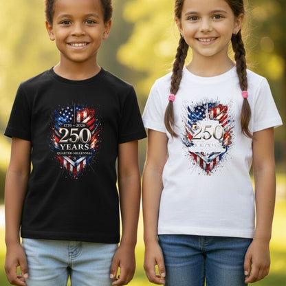 America 250 Years Comfort Colors T Shirts Quarter Millennial Tee Semiquincentennial 1776 2026 Shirt Distressed American Flag Gifts