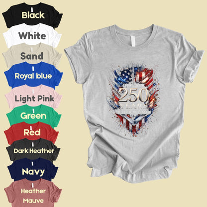 America 250 Years Comfort Colors T Shirts Quarter Millennial Tee Semiquincentennial 1776 2026 Shirt Distressed American Flag Gifts