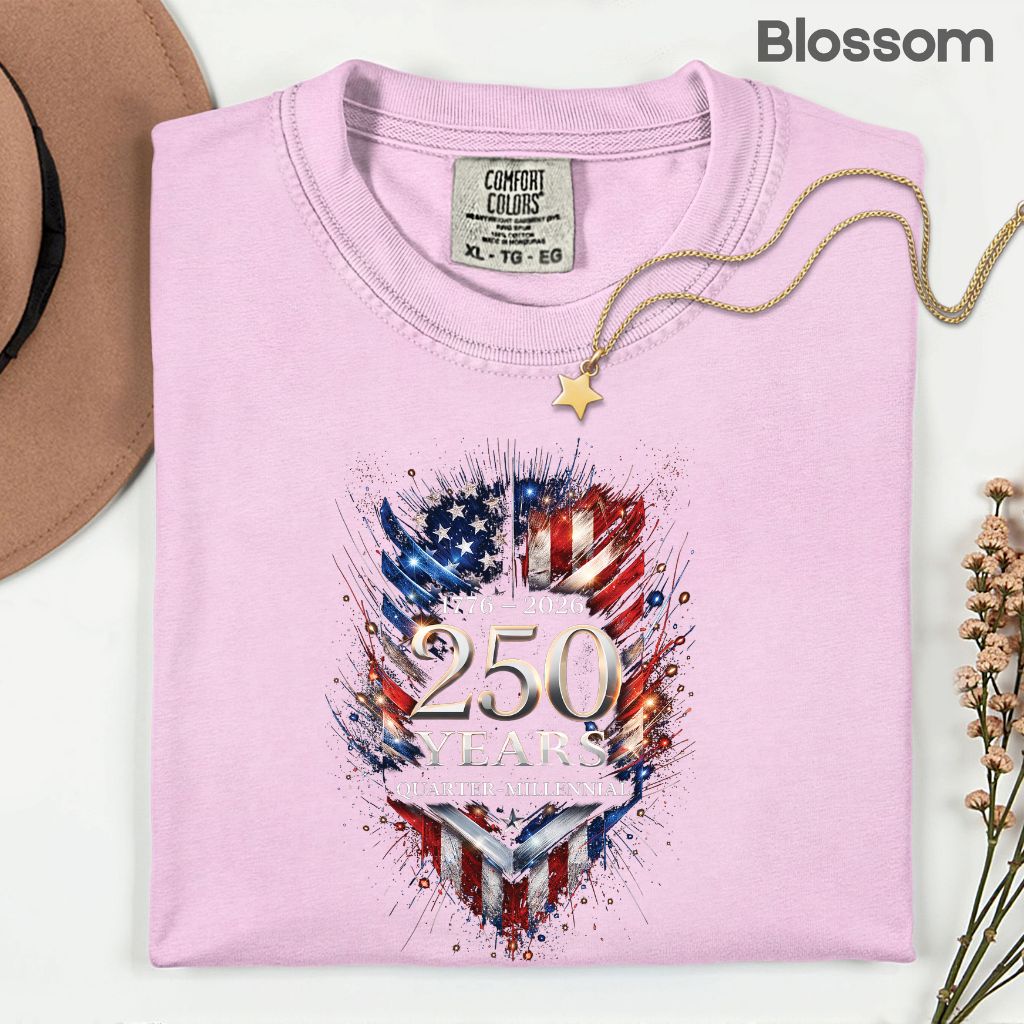 America 250 Years Comfort Colors T Shirts Quarter Millennial Tee Semiquincentennial 1776 2026 Shirt Distressed American Flag Gifts