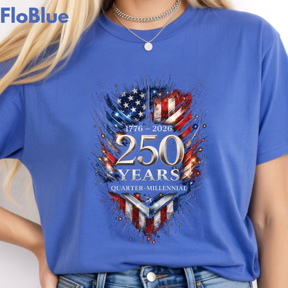 America 250 Years Comfort Colors T Shirts Quarter Millennial Tee Semiquincentennial 1776 2026 Shirt Distressed American Flag Gifts