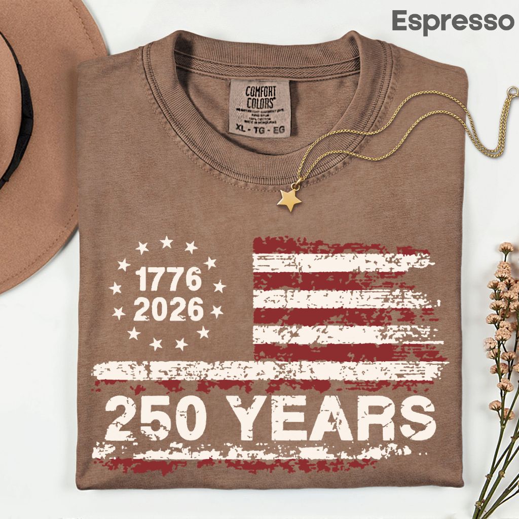 America 250 Years DTF Transfer Ready to Press 1776 2026 Semiquincentennial Comfort Colors T Shirt Patriotic Heat Stickers United States