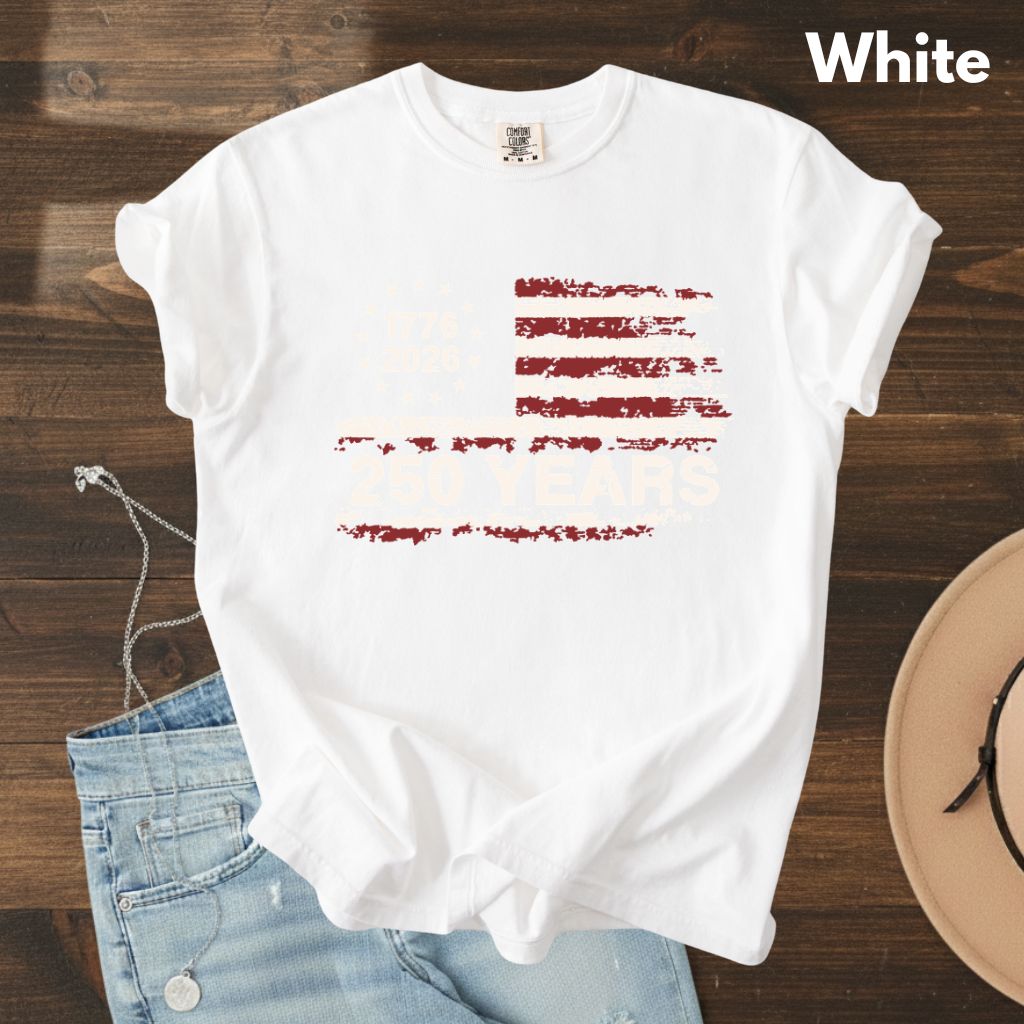 America 250 Years DTF Transfer Ready to Press 1776 2026 Semiquincentennial Comfort Colors T Shirt Patriotic Heat Stickers United States