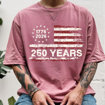 America 250 Years DTF Transfer Ready to Press 1776 2026 Semiquincentennial Comfort Colors T Shirt Patriotic Heat Stickers United States
