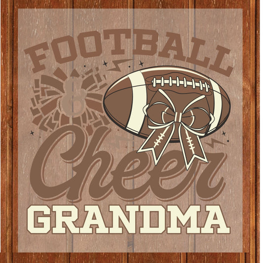 American Football Cheer Grandma DTF Transfer ready to Press Sports Heat Transfer for Shirts Soccer Nana UV Sticker Prints