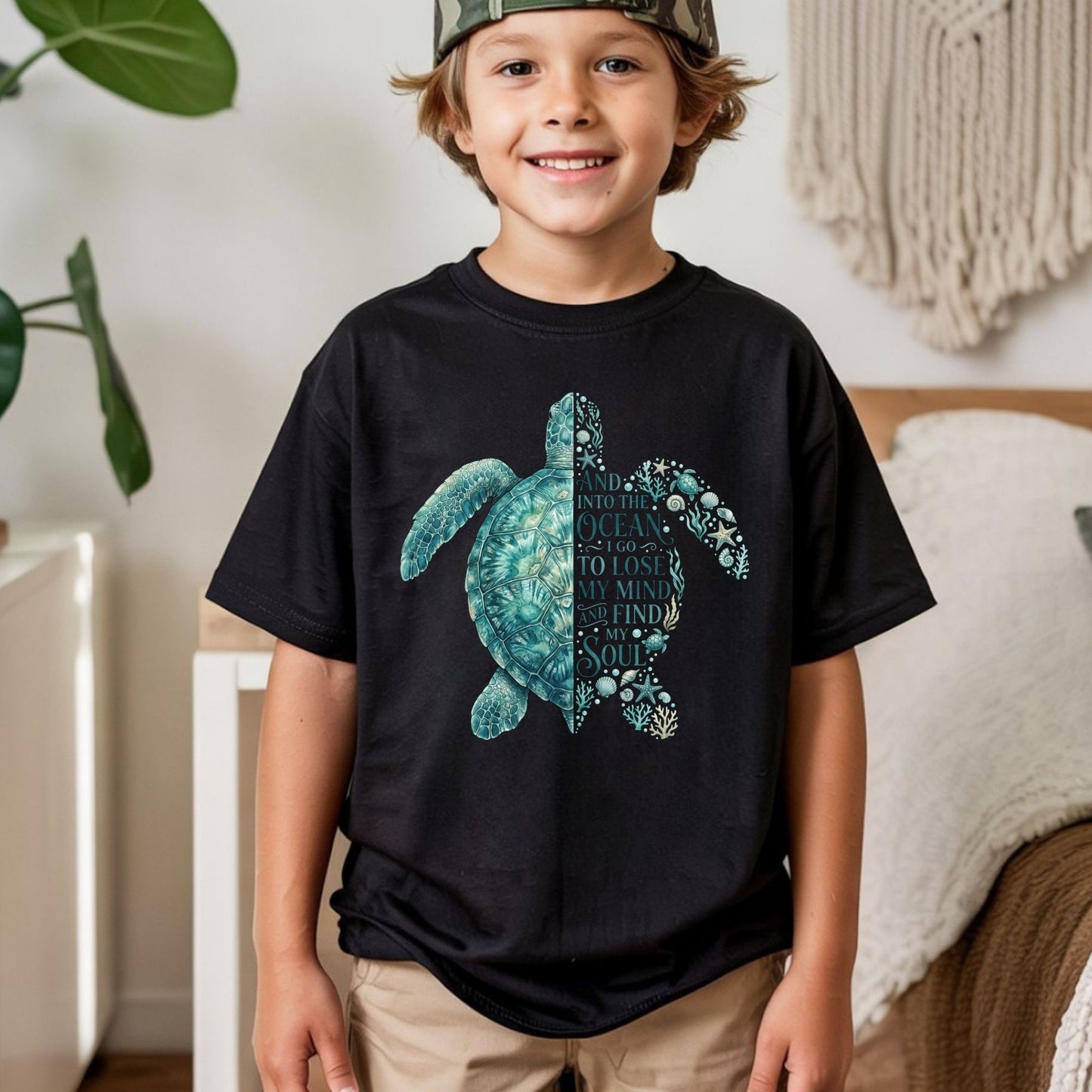 And Into The Ocean I Go To Lose My Mind And Find My Soul DTF Transfer Ready to Press Sea Turtle UV DTF Sticker Ocean Life Heat Transfer for Shirts
