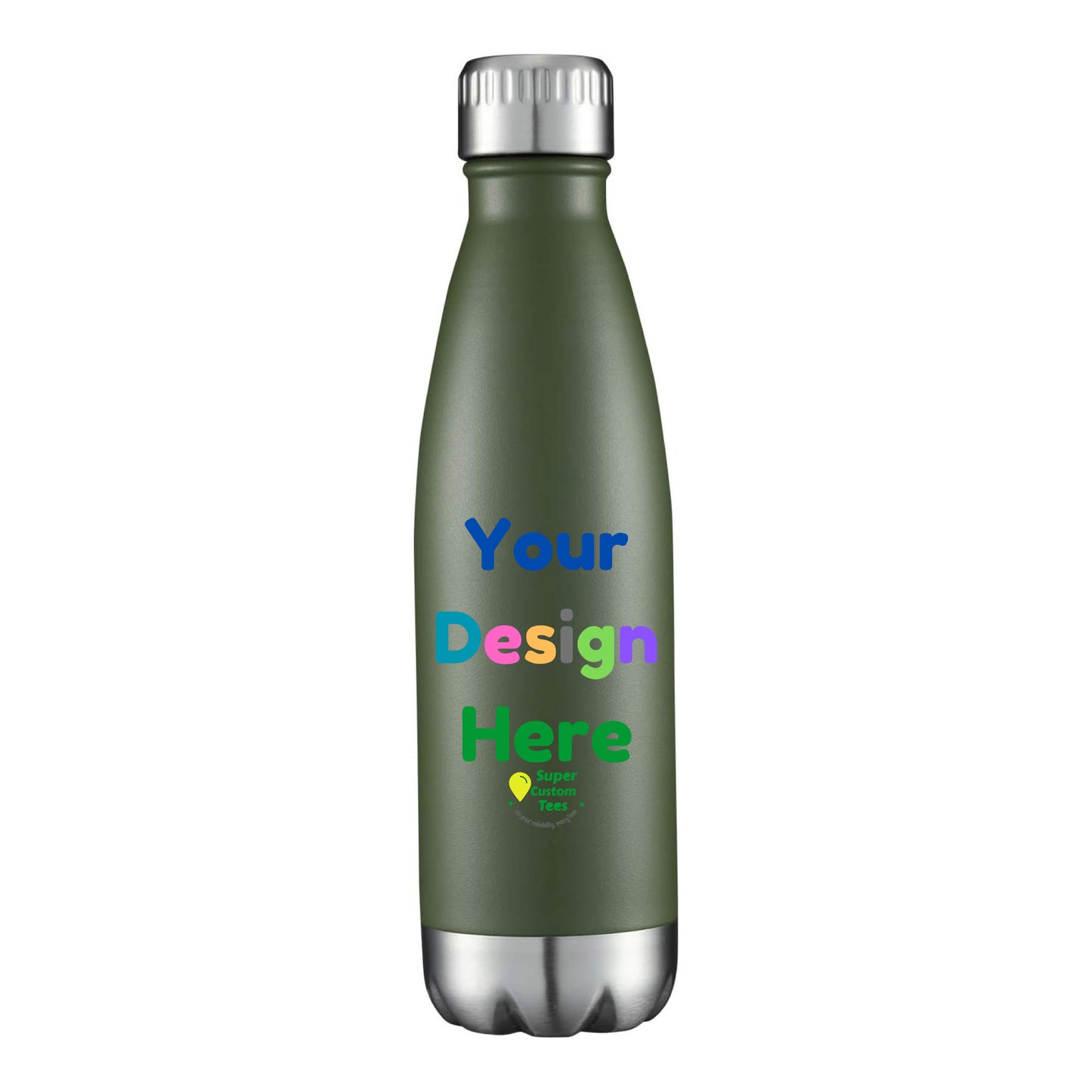 Custom Stainless Steel Water Bottle Insulated Double Wall Metal Sport Reusable Water Bottles - 17 oz
