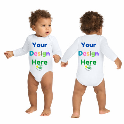 Custom Baby Bodysuit – Long Sleeve Infant Bodysuit | Rabbit Skins RS4421
