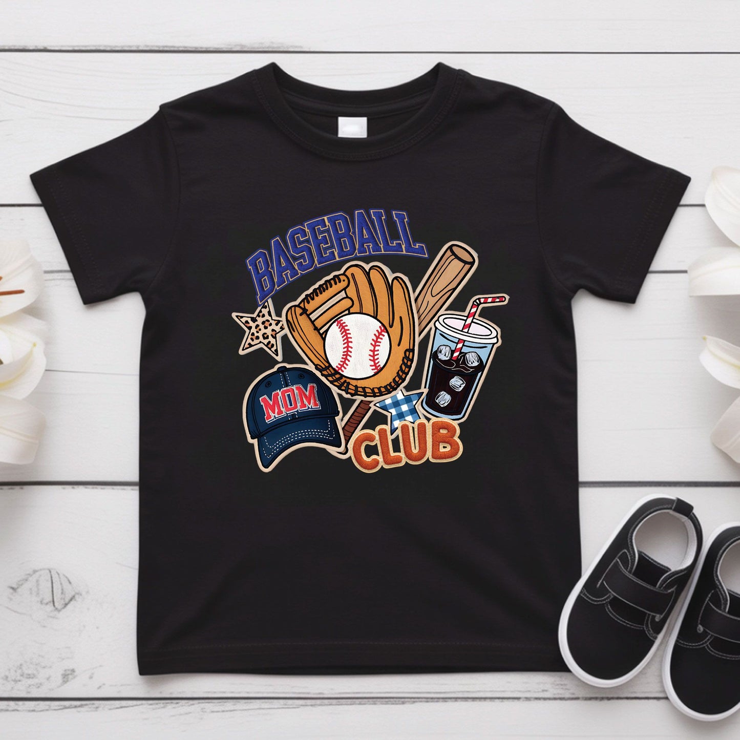 Baseball Club Mom Shirt Leopard Star Sweatshirt