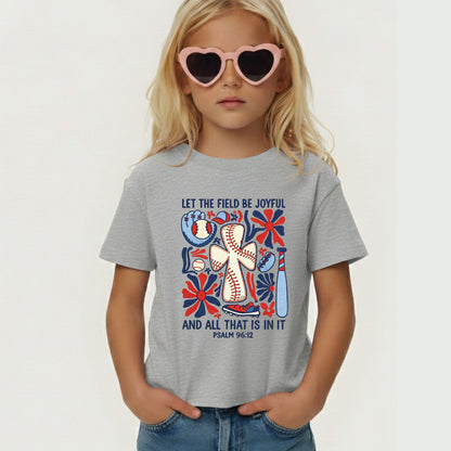 Baseball Cross Psalm 96:12 Youth Shirts Let The Field Be Joyful Sweatshirt