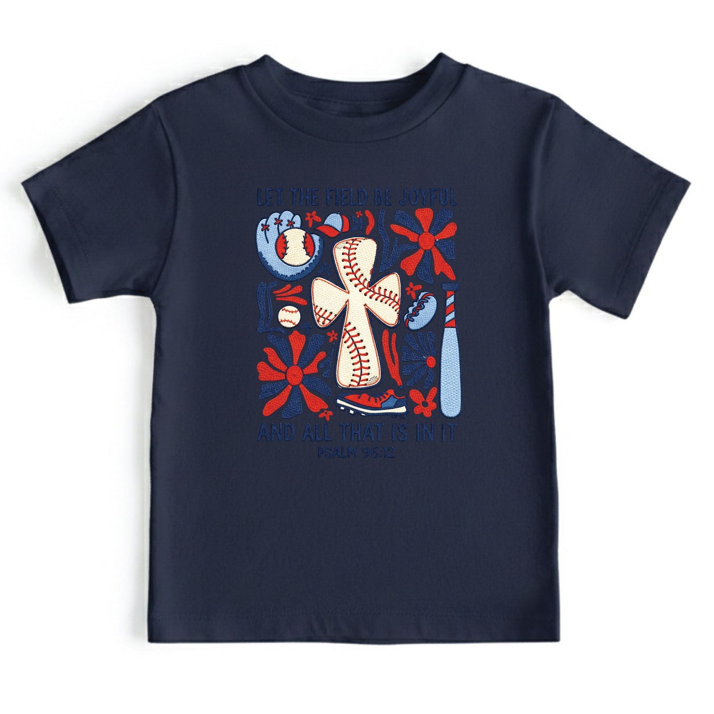 Baseball Cross Psalm 96:12 Youth Shirts Let The Field Be Joyful Sweatshirt