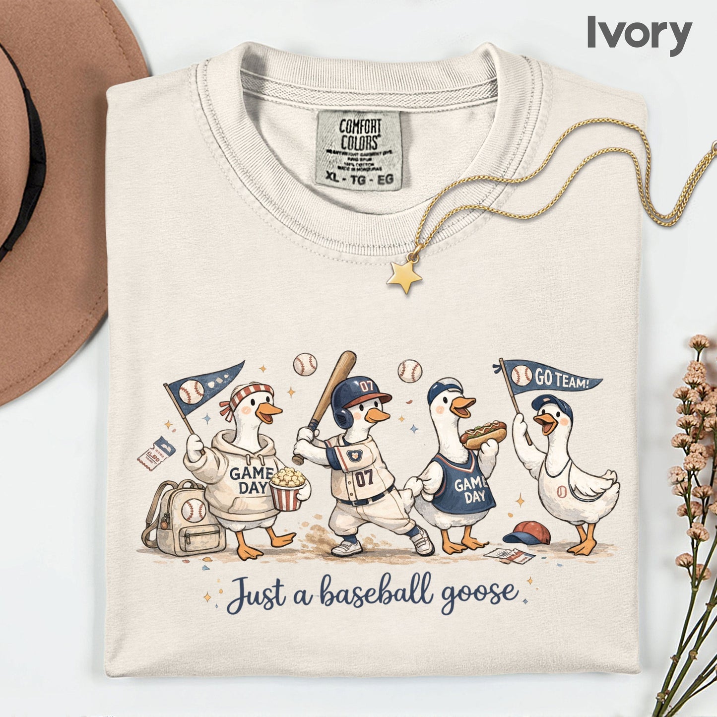Baseball Goose Comfort Colors T Shirt