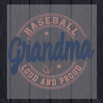 Baseball Grandma DTF Transfer ready to Press Sports Heat Transfer for Shirts Baseball Nana UV Sticker Prints