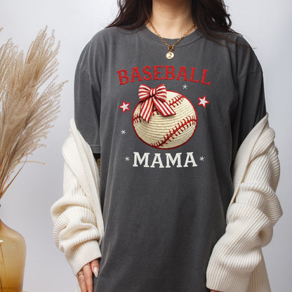 Baseball Mama DTF Transfer ready to Press Faux Yarn Baseball Mom Heat Transfer for Shirts Mommy UV Sticker Prints Iron on Transfer