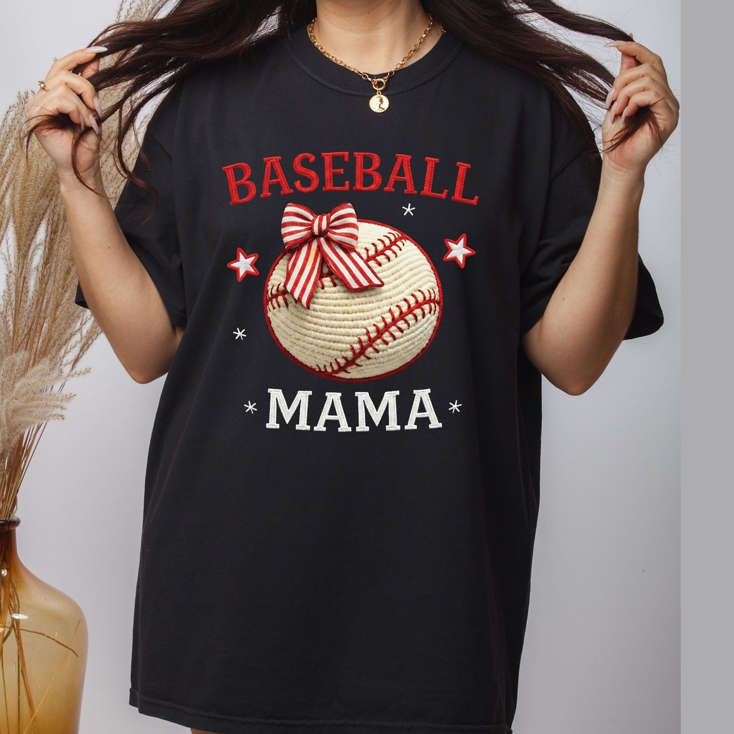 Baseball Mama DTF Transfer ready to Press Faux Yarn Baseball Mom Heat Transfer for Shirts Mommy UV Sticker Prints Iron on Transfer