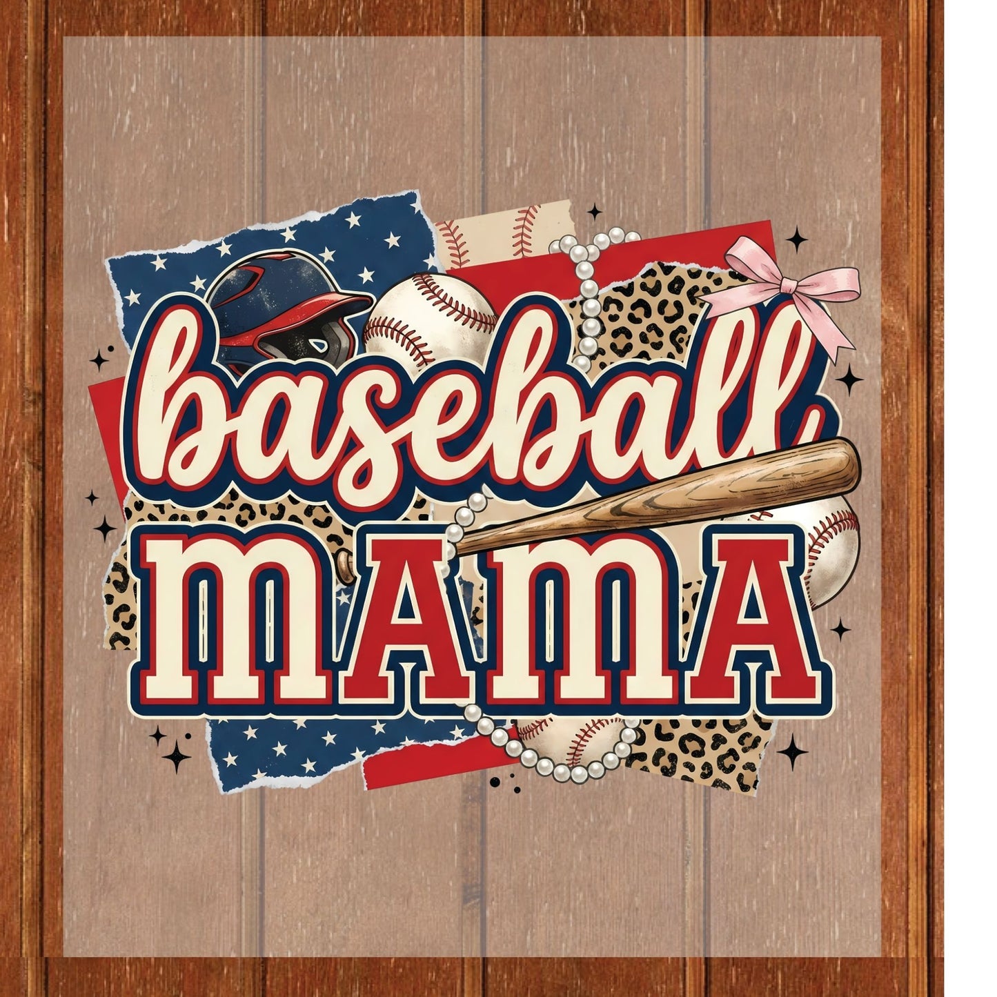 Baseball Mama DTF Transfer ready to Press Retro Sports Mom Heat Transfer for Shirts Mommy UV Sticker Prints Iron on Transfer