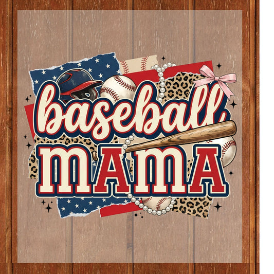 Baseball Mama DTF Transfer ready to Press Retro Sports Mom Heat Transfer for Shirts Mommy UV Sticker Prints Iron on Transfer