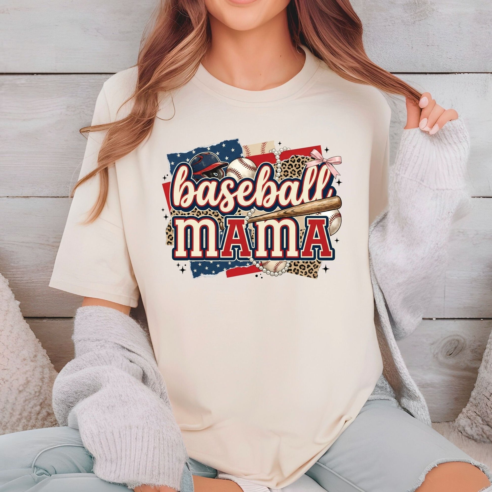Baseball Mama DTF Transfer ready to Press Retro Sports Mom Heat Transfer for Shirts Mommy UV Sticker Prints Iron on Transfer