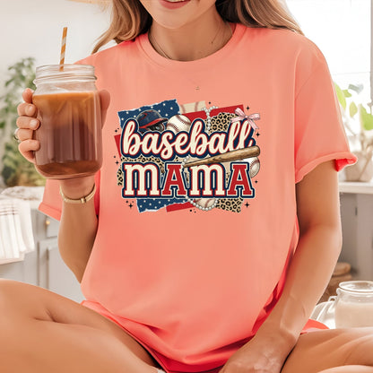Baseball Mama DTF Transfer ready to Press Retro Sports Mom Heat Transfer for Shirts Mommy UV Sticker Prints Iron on Transfer