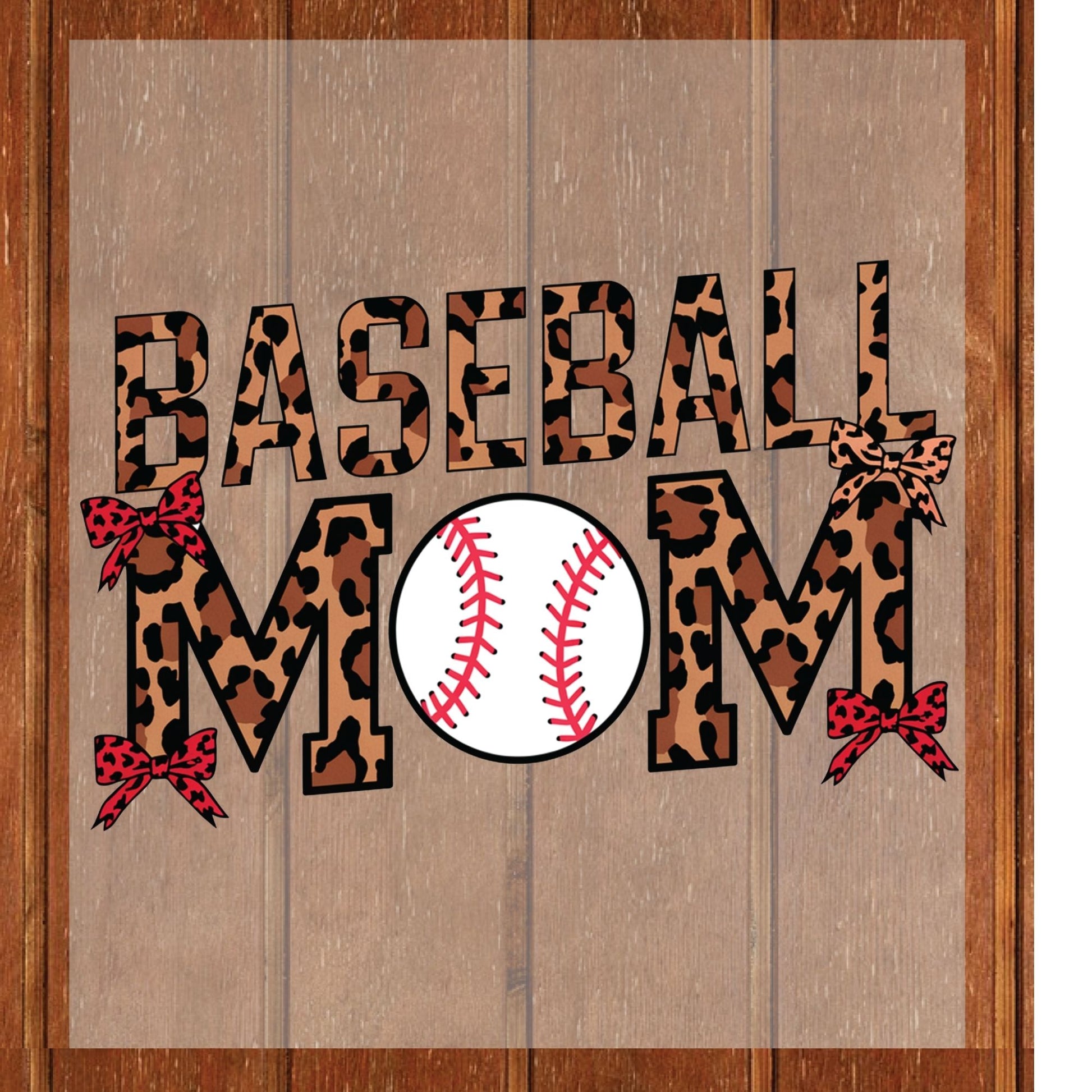 Baseball Mom DTF Transfer ready to Press Retro Leopard Pattern Mama Heat Transfer for Shirts Mommy UV Sticker Prints Iron on Transfer