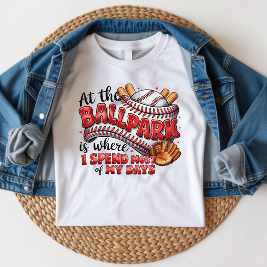 Baseball Youth  Shirt At The Ballpark Is Where I Spend Most Of My Days Sweatshirt