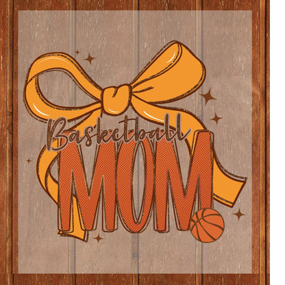 Basketball Mom DTF Transfer ready to Press Preppy Sports Mama Bow Heat Transfer for Shirts Mommy UV Sticker Prints Iron on Transfer