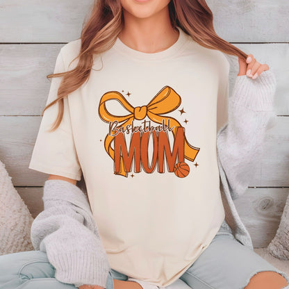 Basketball Mom DTF Transfer ready to Press Preppy Sports Mama Bow Heat Transfer for Shirts Mommy UV Sticker Prints Iron on Transfer