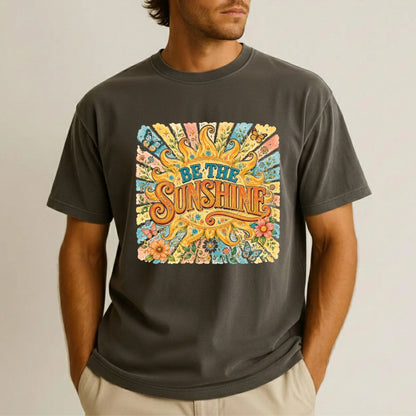 Be The Sunshine Retro Sun DTF Transfer Ready to Press Summer Vibes UV DTF Sticker Inspirational Butterfly Heat Transfer for Shirts