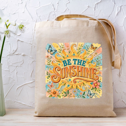 Be The Sunshine Retro Sun DTF Transfer Ready to Press Summer Vibes UV DTF Sticker Inspirational Butterfly Heat Transfer for Shirts