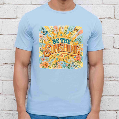 Be The Sunshine Retro Sun DTF Transfer Ready to Press Summer Vibes UV DTF Sticker Inspirational Butterfly Heat Transfer for Shirts